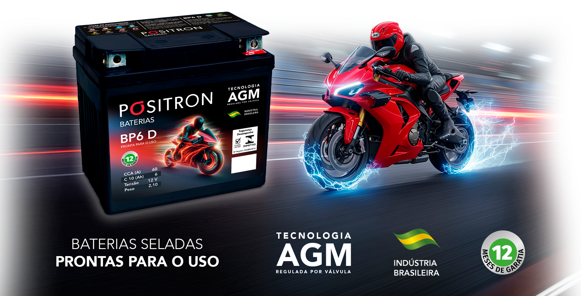 Bateria Pósitron ao lado de uma motocicleta